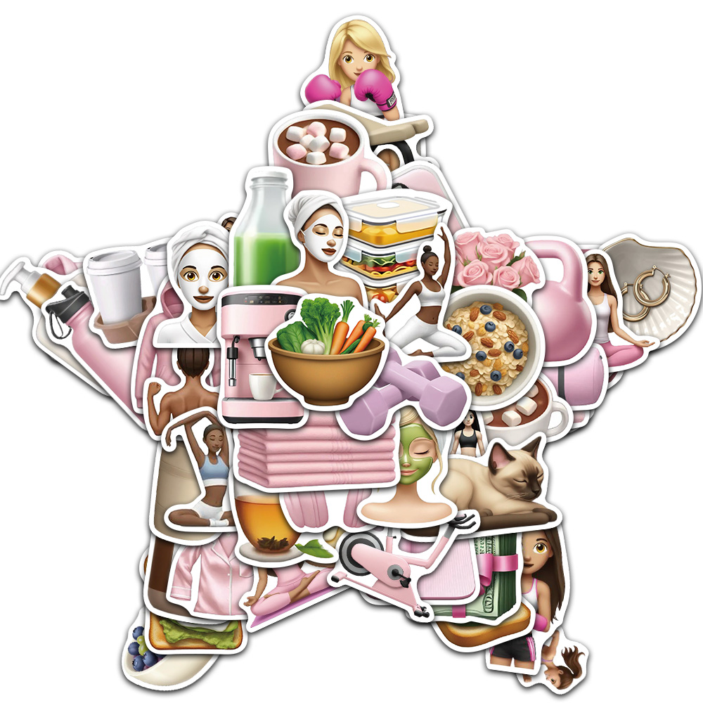 Home Gym Wallpaper - 50/100PCS Fitness GYM Girl Creative Stickers