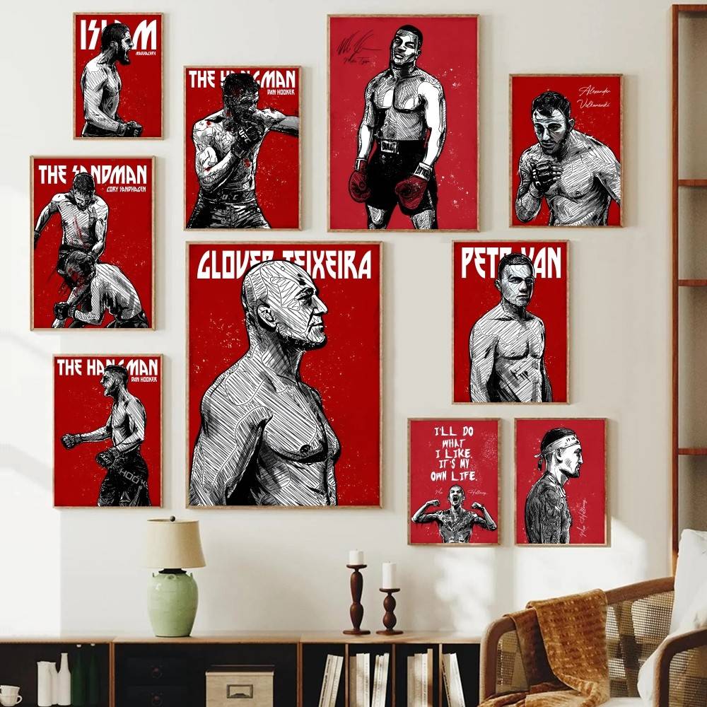 Home Gym Wallpaper - Combat Athlete Paper Poster Grunge Fighter