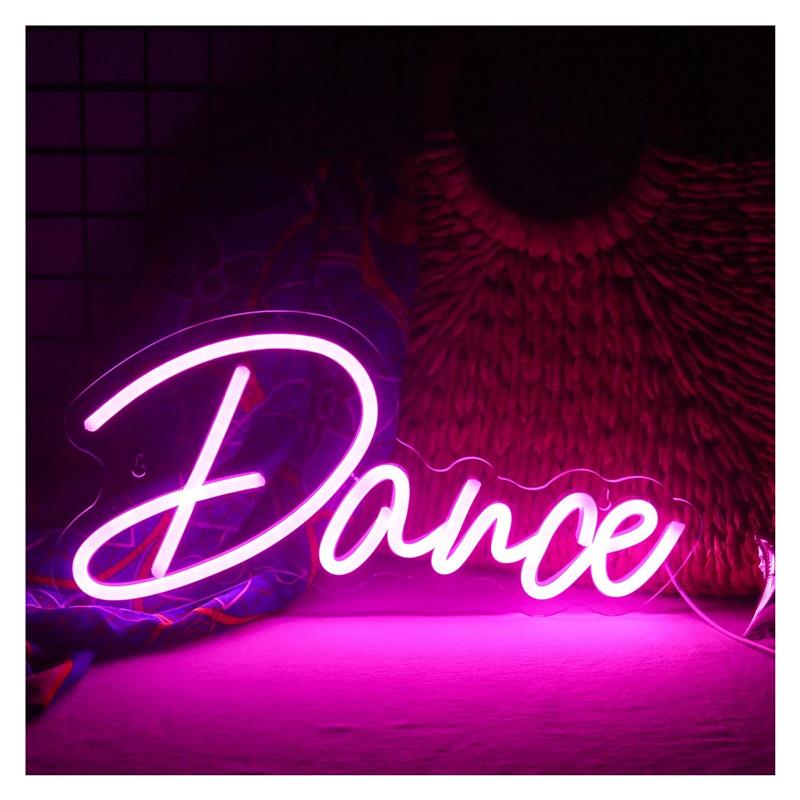 Home Gym Wallpaper - Dance Neon Sign Pink Light Dancing