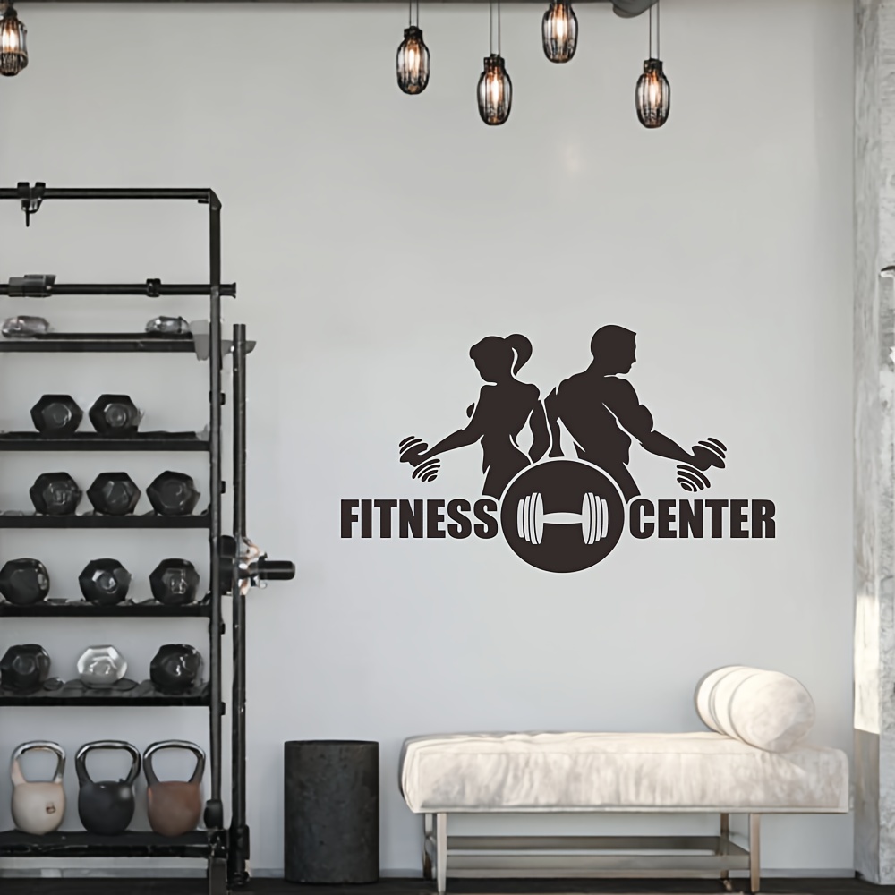 Home Gym Wallpaper - 1PC Men And Women with Dumbbell