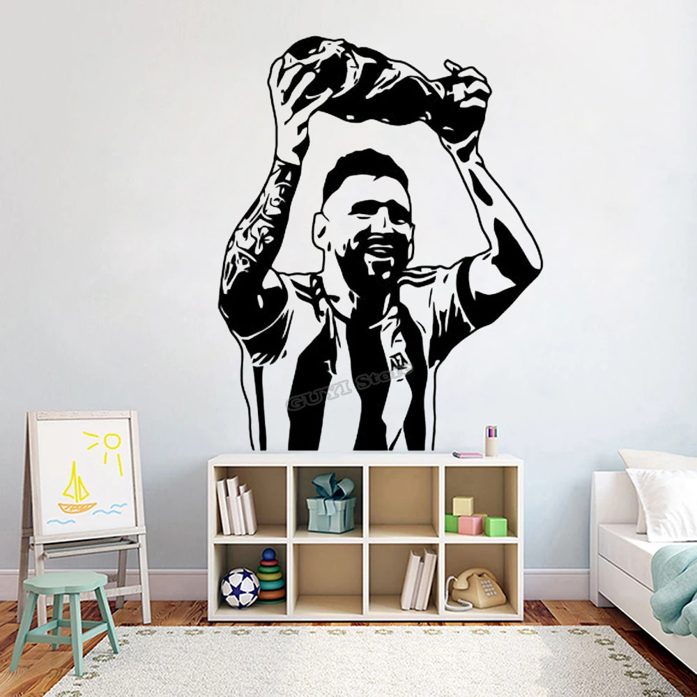 Home Gym Wallpaper - Messi Wall Sticker Vinyl Decal Football