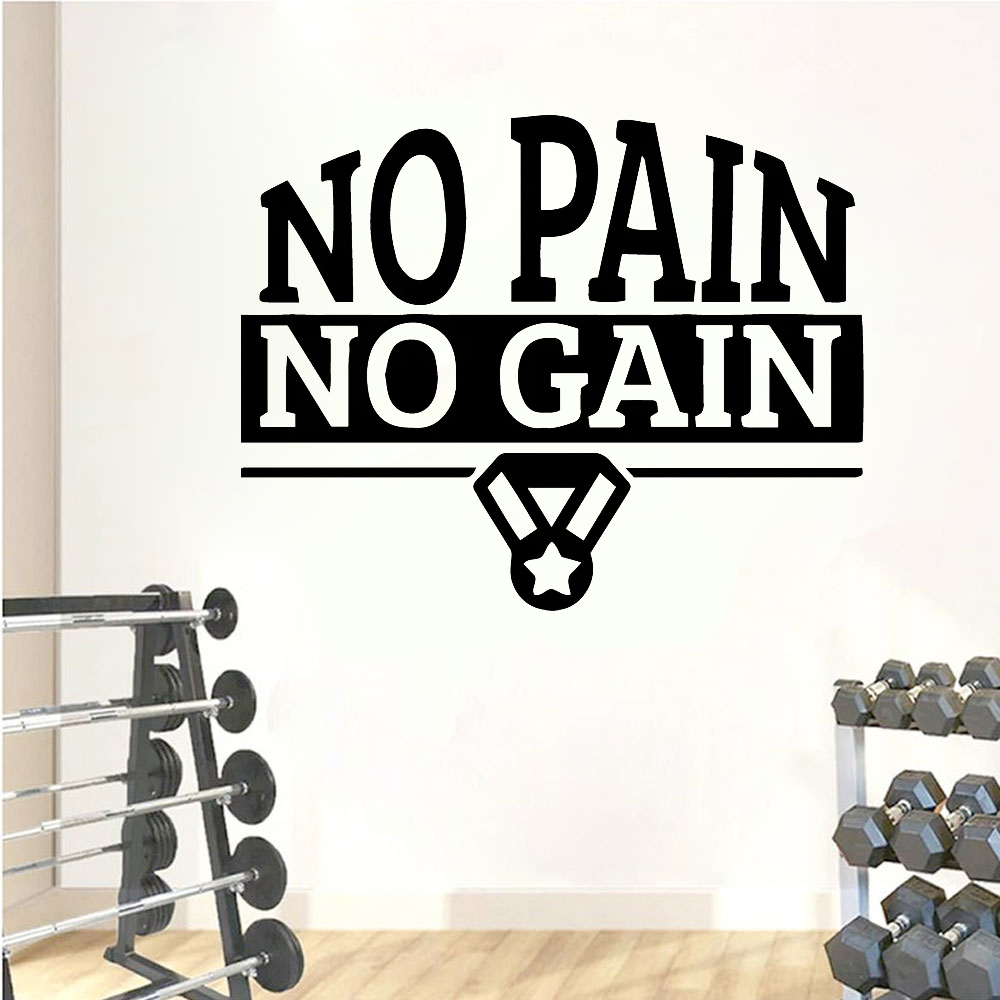 Home Gym Wallpaper - Gym Wall Decals Quotes No Pain