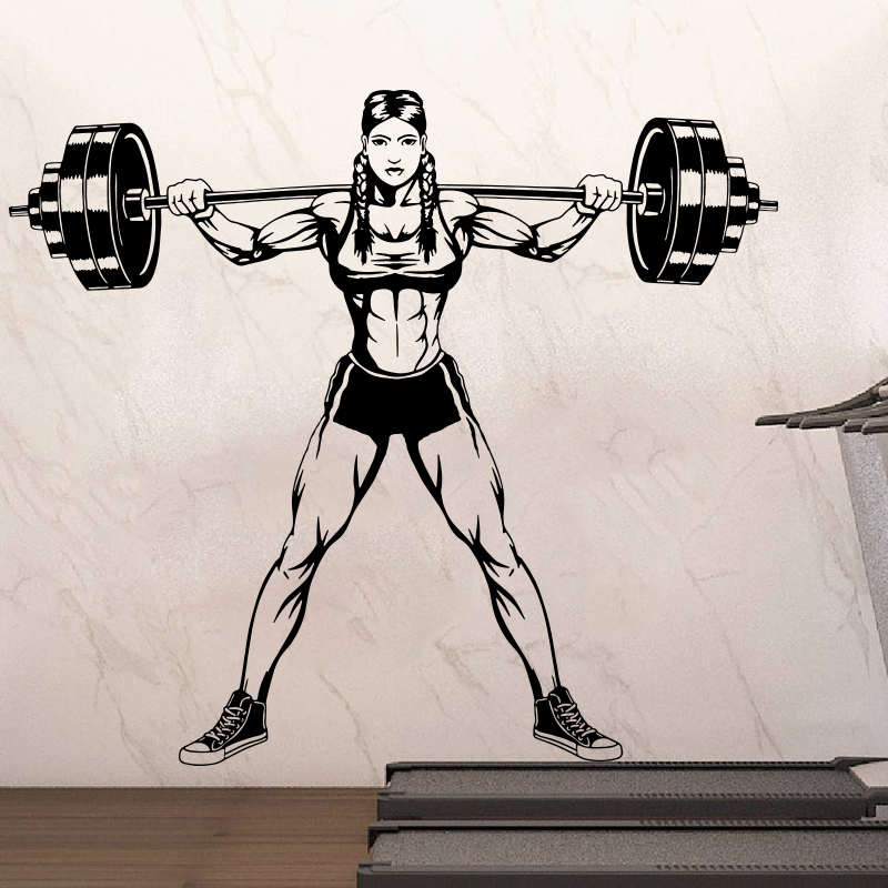 Large Gym Woman Dumbbells Wall - огляд і ціна Home Gym Wallpaper