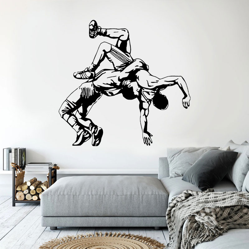 Wrestling Throw Wall Decals Vi - огляд і ціна Home Gym Wallpaper