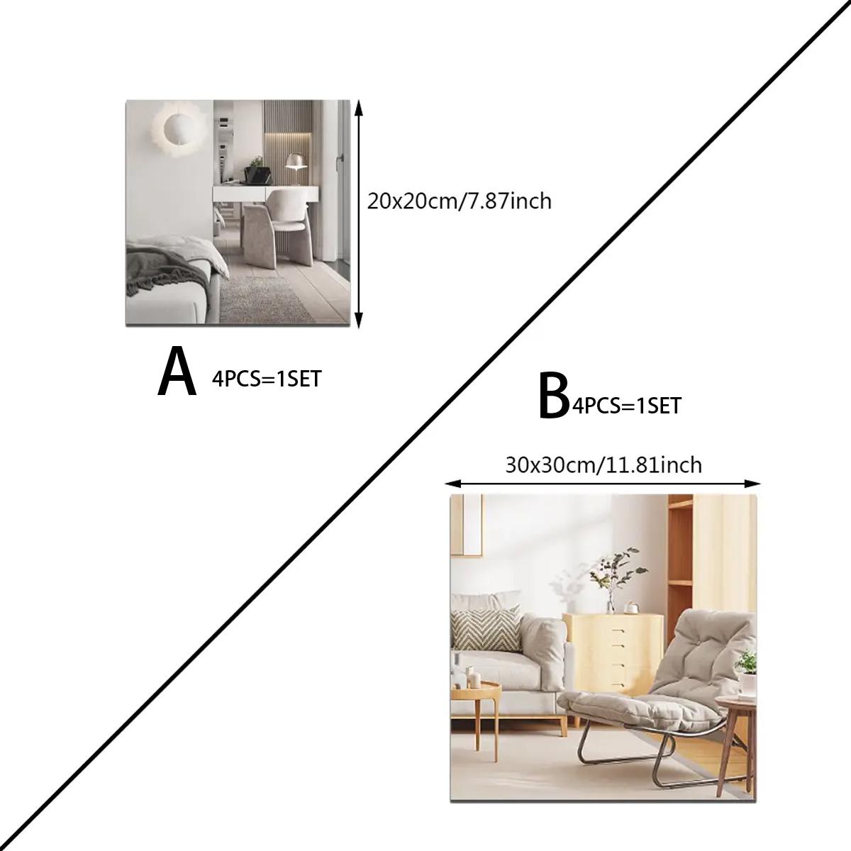 4Pcs Acrylic Mirror Wall Stick - огляд і ціна Home Gym Wallpaper