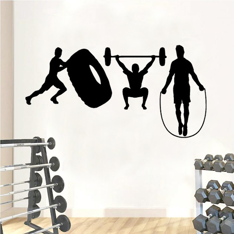 Crossfit Wall Sticker GYM Fitn - огляд і ціна Home Gym Wallpaper