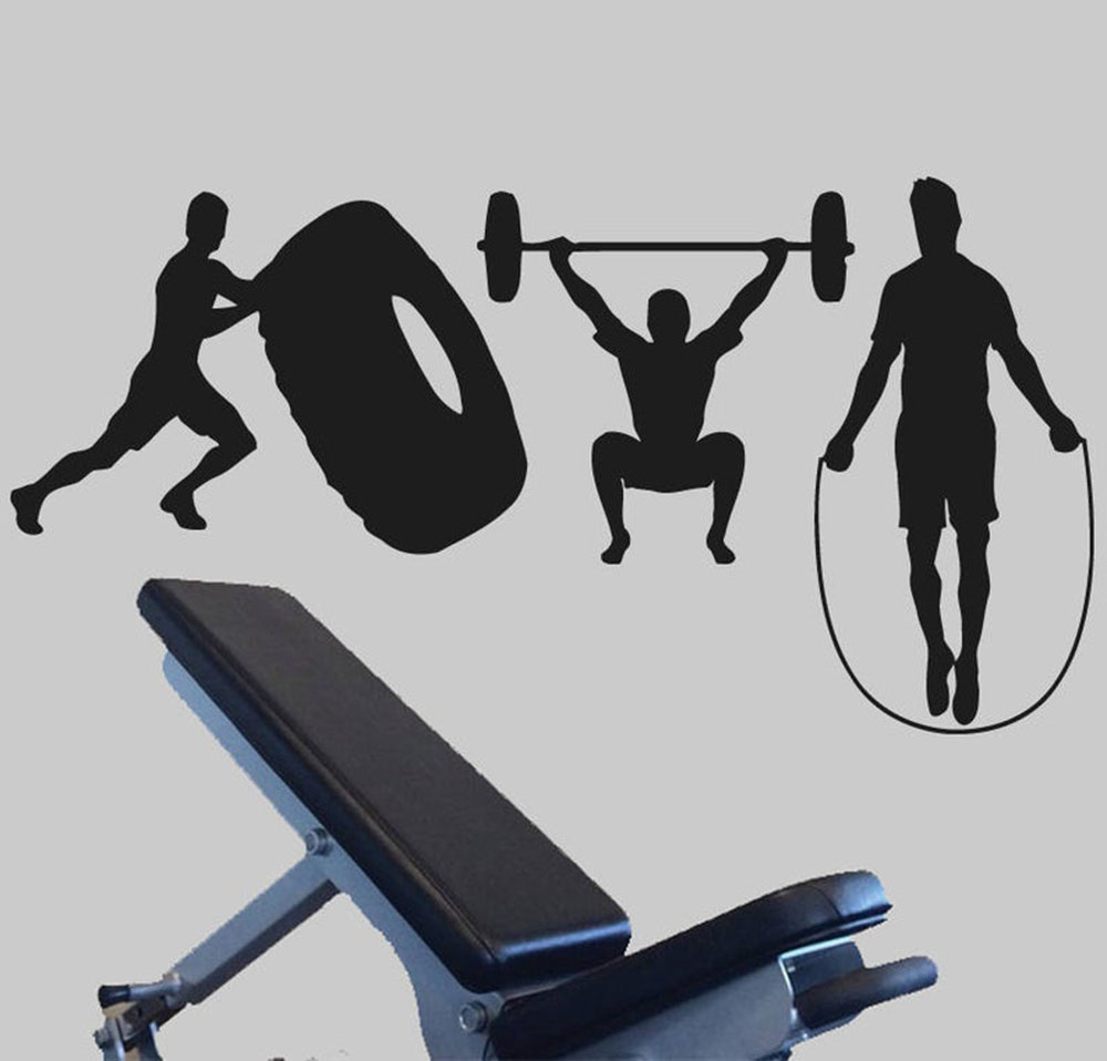 Crossfit Wall Sticker GYM Fitn - огляд і ціна Home Gym Wallpaper