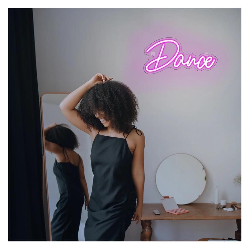 Dance Neon Sign Pink Light Dan - огляд і ціна Home Gym Wallpaper